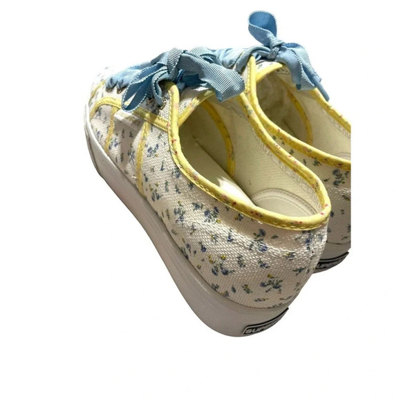 LoveShackFancy Superga Platform Sneakers sz EU 40 US 9 Low Top Yellow Blue Shoes - Picture 9 of 16